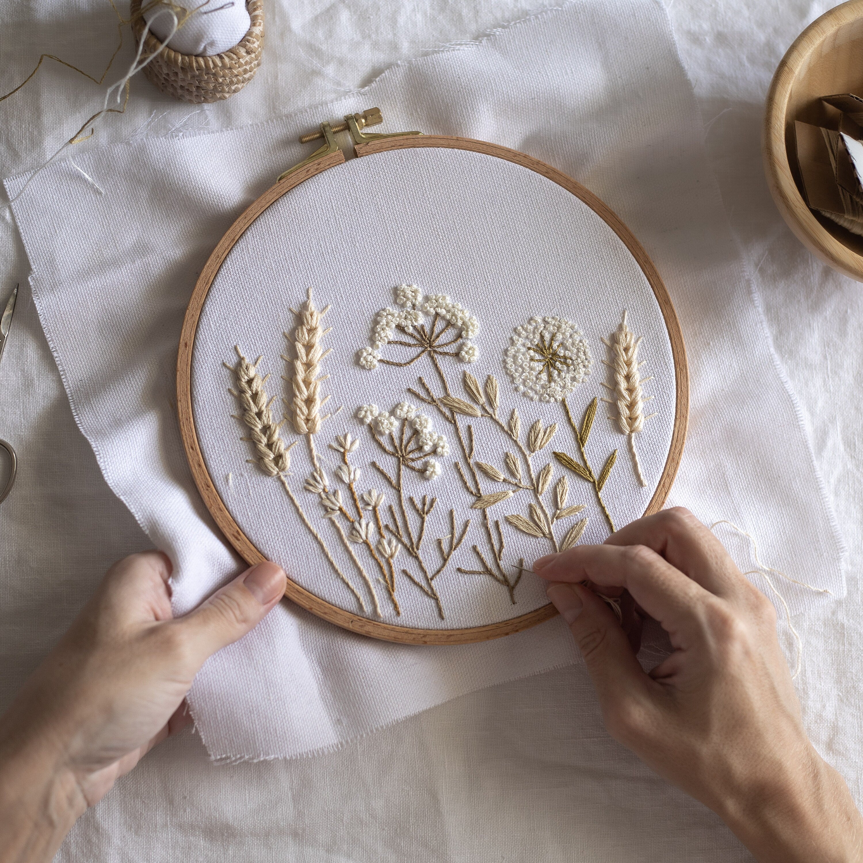 Botanical embroidery patterns, set of 5
